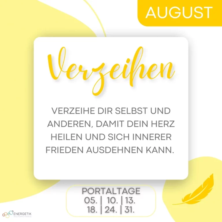 Monatsaspekt August + Portaltage